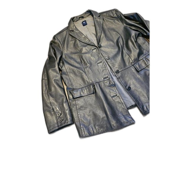 Vintage 90's Womens GAP Genuine Leather Jacket Shell Size Large - Picture 12 of 14